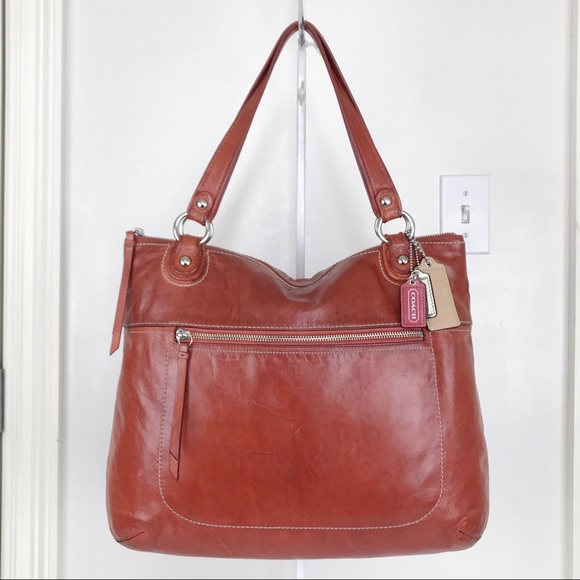 Coach Handbags - Coach XL Poppy Distressed Glam Tote Shoulder Bag